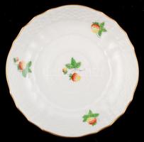 Herendi szamócamintás teás készlet, cukortartó hiányzik, kézzel festett, jelzett, hibátlan