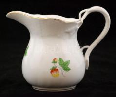 Herendi szamócamintás teás készlet, cukortartó hiányzik, kézzel festett, jelzett, hibátlan