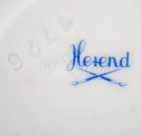 Herendi szamócamintás teás készlet, cukortartó hiányzik, kézzel festett, jelzett, hibátlan