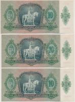 1936. 10P (3x) sorszámkövetők, nyomdai papírráncokkal T:I,I-