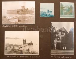 1933-34 Torday Dezső családi fotóalbum rengeteg szép, feliratozott képpel albumba ragasztva, helytör...