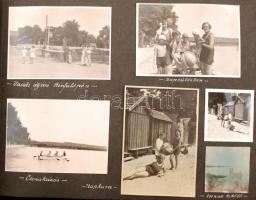 1933-34 Torday Dezső családi fotóalbum rengeteg szép, feliratozott képpel albumba ragasztva, helytör...