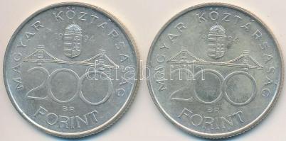 1994. 200Ft Ag "Deák" (2x) T:2,2-