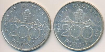 1994. 200Ft Ag "Deák" (2x) T:2,2-