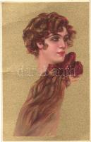 Italian gold art postcard, Anna & Gasparini 109-4.  (fa)