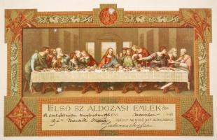 cca 1900-1910 13 db különféle egyházi elsőáldozási emléklap, különböző méretben