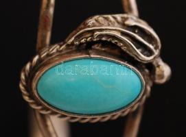 Ezüst karkötő türkizszínű gyönggyel, Ag., br.: 4,6gr., jelzés nélkül/Silver bracelet with turquoise ...