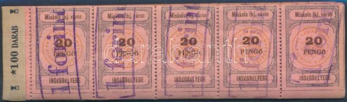 1946 Miskolc városi 1Ft/20f 20 lapos illetékfüzet RITKA