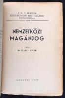 Szászy István dr.:Nemzetközi magánjog.
A M. Tud. Akadémia Jogtudományi Bizottságának kiadványsoroza...