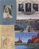 4db képeslap közte kézi színezesű+1 díjkiegészített díjjegyes levelezőlap
