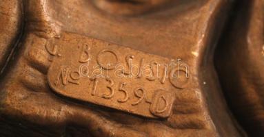 Szűz Máriát ábrázoló fém fali plakett, jelzett ("G. Bosisio No. 1359-D), kis kopásnyomokkal, 21...