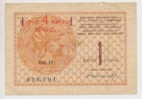 Szerb-Horvát-Szlovén Királyság 1919. 1D "4K" felülbélyegzéssel T:III szakadás
Kingdom of ...