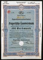 Németország / Weimari Köztársaság / München 1927. "Bajor Kereskedelmi Bank" arany jelzálog...