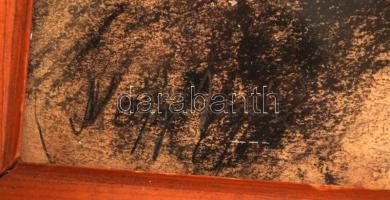 Nagy István jelzéssel: Hegyvidék, szénrajz, karton, üvegezett keretben, 30x41cm