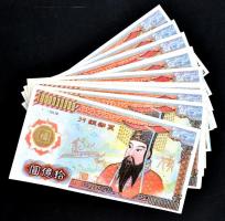 Kína nagyalakú égetési pénz 40db 1.000.000.000 névértékben T:I,I- China large hell banknote 40x 1.000.000.000 C:UNC,AU