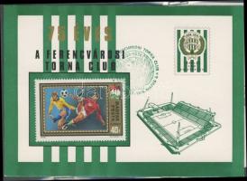 75 éves a Ferencvárosi Torna Club (1899-1974) 1974 május 3-i emlékbélyegzővel
