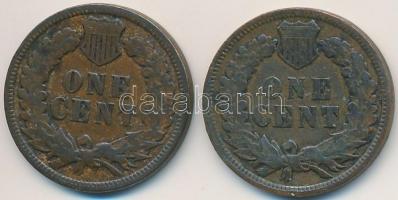 Amerikai Egyesült Államok 1890. 1c Br + 1903. 1c Br "Indián fej" T:2- kis ph.
USA 1890. 1...