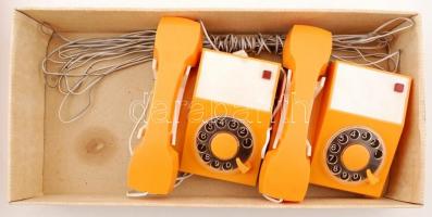 Retró, játéktelefon, működik, elemes, eredeti, kissé szakadozott dobozban