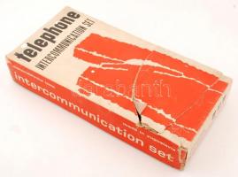 Retró, játéktelefon, működik, elemes, eredeti, kissé szakadozott dobozban