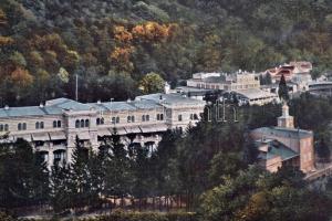 Régi Herkulesfürdő nyomtatvány paszpartuban, keretben, 55x13cm