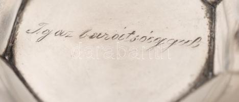 Ezüst(Ag) hamutál gravírozott felirattal, jelzett, 23,2 g