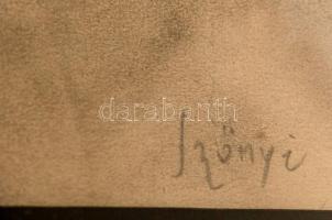 Szőnyi jelzéssel: Magányos fa. Pasztell, papír, jelzett, üvegezett keretben, 24x17 cm