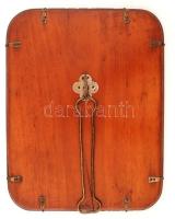 Régi asztalra állítható tükör, fa hátlappal, 35x27 cm