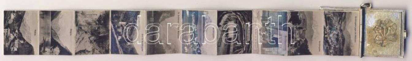 Berchtesgaden ezüstözött dekoratív minikönyv leporellóval a XX. század elejéről