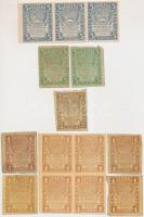Szocialista Szövetségi Szovjet Köztársaság 1919-1921. 1R (8x, közte 4-es ív is) + 2R + 3R (2x) + 5R (3-as ívben) T:III,III- Russian Socialist Federated Soviet Republic 1919-1921. 1 Ruble + 2 Rubles + 3 Rubles + 5 Rubles (3x in sheet) C:F,VG