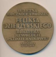 Lengyelország 1977. "Feliksz Edmundovics Dzerzsinszkij" kétoldalas Br érem. Szign.: JG (69...
