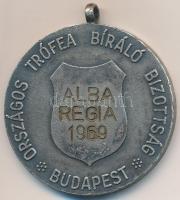 Iván István (1905-1968) 1969. "Országos Trófea Bíráló Bizottság Budapest" ezüstözött fém díjérem füllel (40mm) T:2,2-