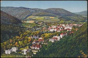 cca 1900-1920 Trencsénteplic Gyógyfürdő kétoldalas tájékoztató reklámkártyája