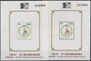 Nemzetközi Bélyegkiállítás fogazott és vágott blokk, International Stamp Exhibition perforated and imperforated block