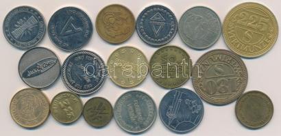 17db-os, főleg játéktermi zseton tétel T:vegyes
17pcs of jetons C:mixed