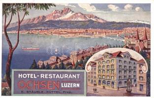 Luzern, Hotel Restaurant Ochsen; counting slip on backside (EB)