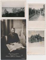 8 db régi katonai képeslap és fotó, köztük érdekességek; vegyes állapot / 8 military photos and post...