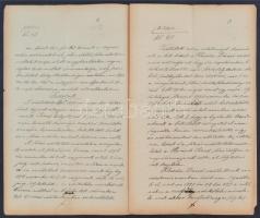 1897 Kassa, Királyi törvényszék által hozott ítélet részletes jegyzőkönyve földműves és izraelita ko...