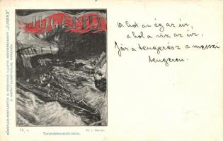 1898 Torpedobootsdivision; Jugend postcard, G. Hirths Kunstverlag II. 1. s: H. v. Bartels