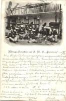 Mittags-Schaffen auf SMS Habsburg, ebédelő Osztrák-magyar tengerészek / K.u.K. Kriegsmarine, Austro-Hungarian mariners