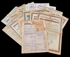 15db biztosítási kötvény, okmány, közte Budapest ~1930. "Turul Magyar Országos Biztosító Intéze...