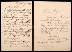 1912 Adler Irma és Fodor István mérnők eljegyzése alkalmából küldött jókívánságok, 
felragasztva, s...