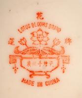 Kínai kézzel festett porcelán edényke tető nélkül, hibátlan, jelzett, m: 13 cm