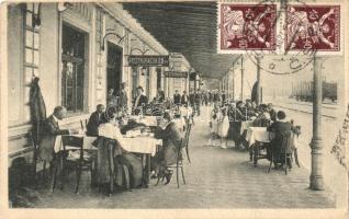 Párkány-Nána, Parkán-Nana; vasútállomás, étterem terasz / railway station, restaurant terrace (EK)