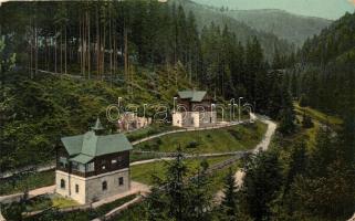 Körmöcbánya, Kremnica; Zólyomvölgy, Árpád és Erzsébet nyaralók; kiadja Ritter Sándor / valley, villas