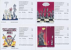 40 db használatlan MODERN levelezési sakk képeslap humoros grafikákkal / 40  modern unused correspondence chess postcards with funny cartoons