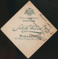 1903 Bp., Hölgyek, keményhátú fotó Székely Aladár műterméből, 7x7 cm