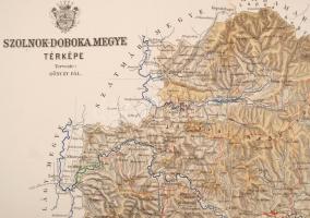 Szolnok-Doboka térképe, Gönczy Pál - Kogutowicz Manó: Magyarország megyéinek kézi atlasza. Tervezte:...