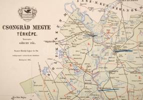 Csongrád megye térképe, Gönczy Pál - Kogutowicz Manó: Magyarország megyéinek kézi atlasza. Tervezte:...