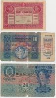 1912. 100K + 1913. 20K + 1914. 50K + 1915. 10K + 1917. 2K rossz minőségű felülbélyegzésekkel (közte ...