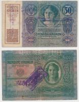 1912. 100K + 1913. 20K + 1914. 50K + 1915. 10K + 1917. 2K rossz minőségű felülbélyegzésekkel (közte ...
